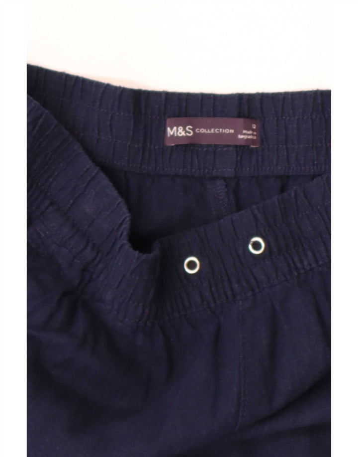Marks & Spencer Womens Chino Shorts UK 12 Medium W30 Navy Blue
