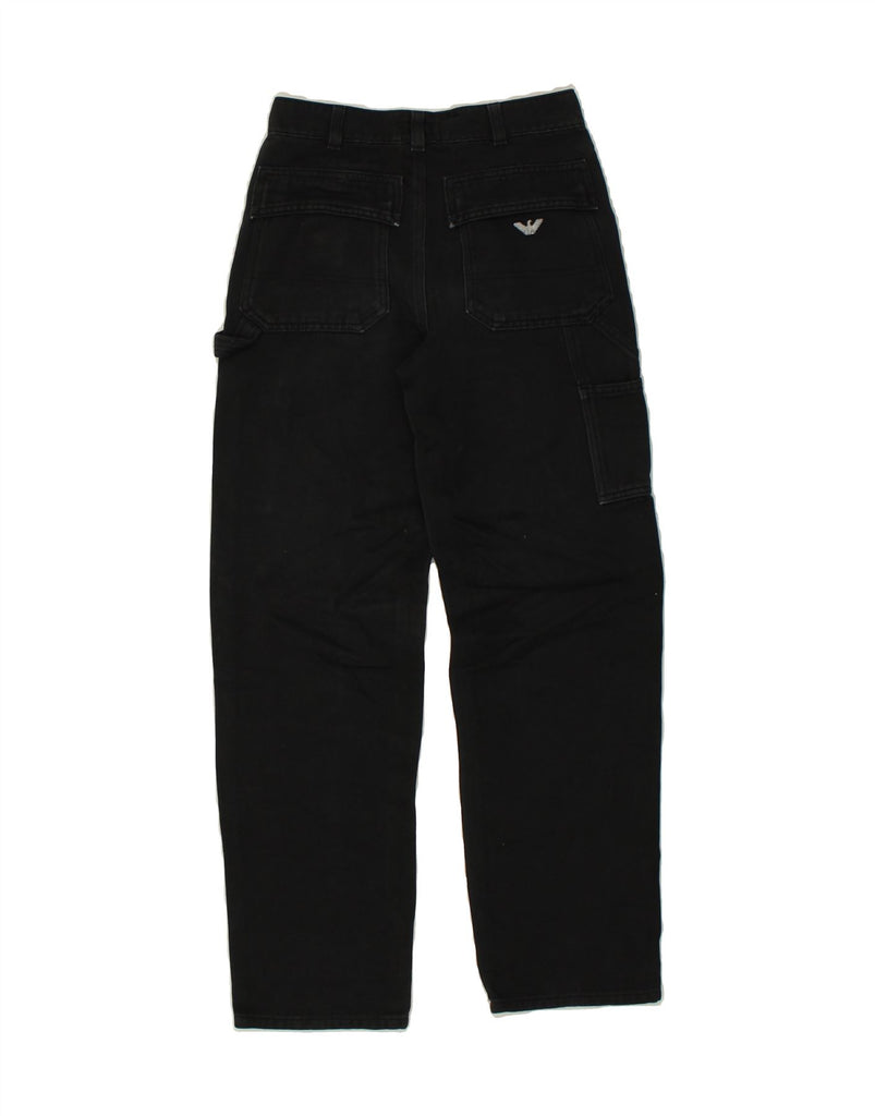 ARMANI Boys Straight Cargo Trousers 8-9 Years W24 L28  Black Cotton | Vintage Armani | Thrift | Second-Hand Armani | Used Clothing | Messina Hembry 
