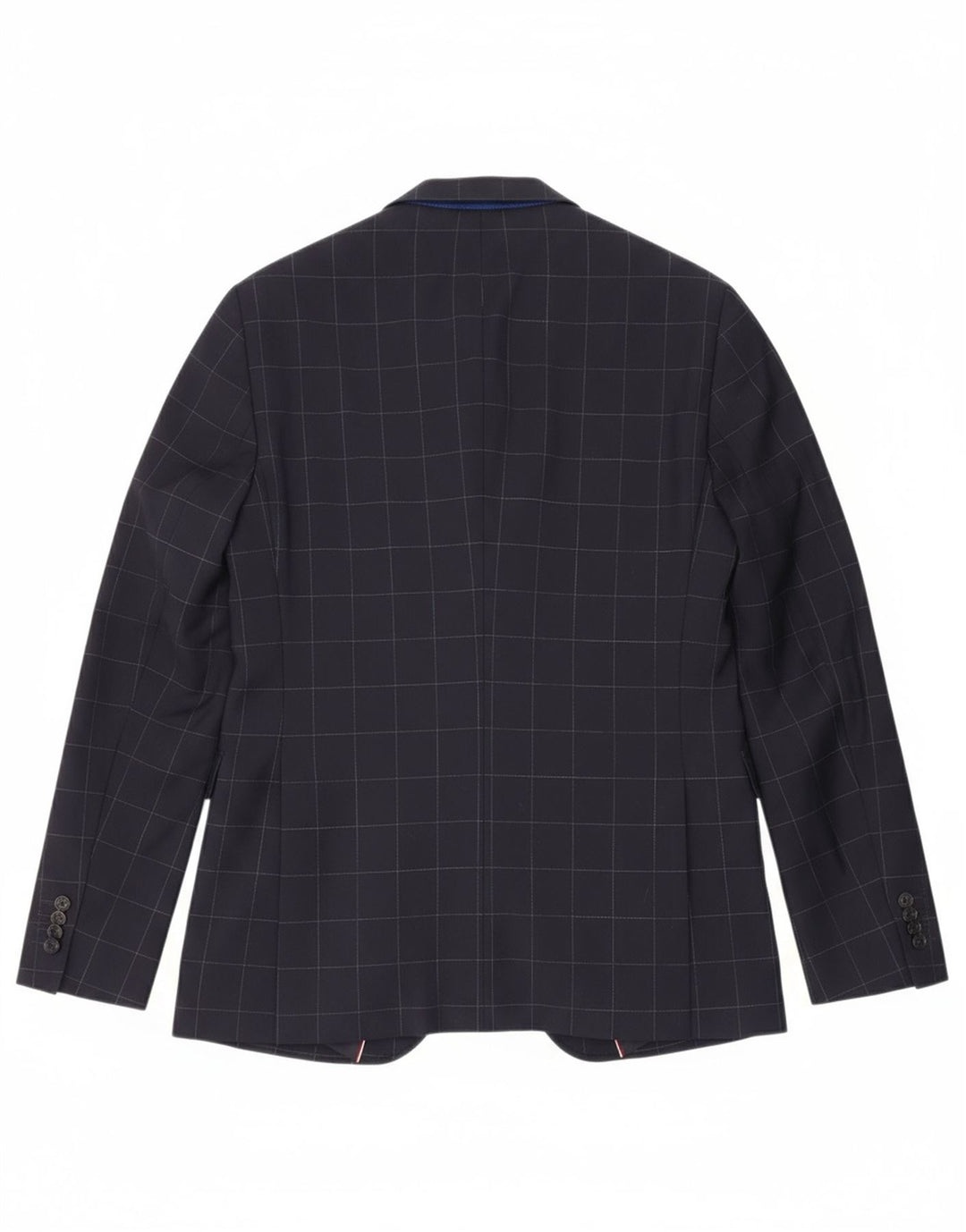 TOMMY HILFIGER Mens Blazer Jacket EU 48 Medium Navy Blue Check Classic