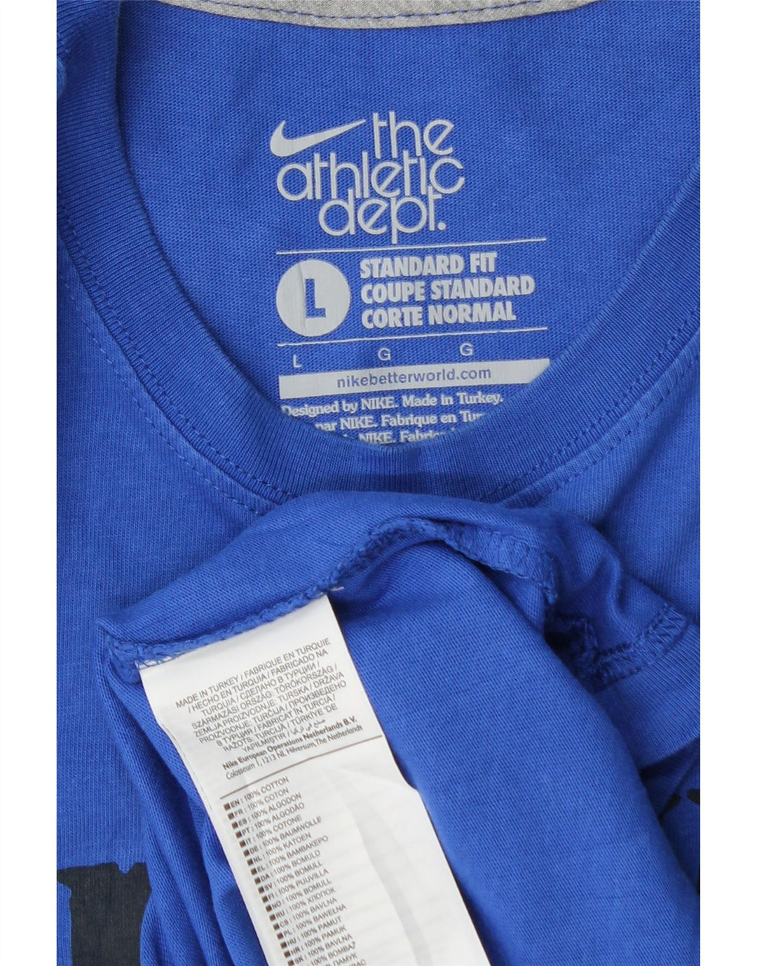 Nike Mens Standard Fit Graphic T-Shirt Top Large Blue Cotton