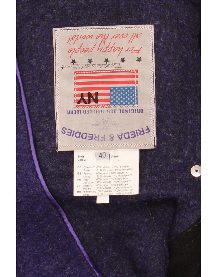 FRIEDA & FREDDIES Womens Blazer Jacket EU 40 Medium Purple Colourblock
