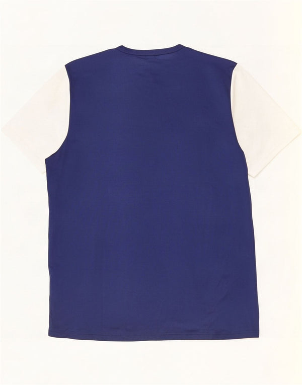 Adidas Mens Climalite T-Shirt Top Large Navy Blue Colourblock Polyester