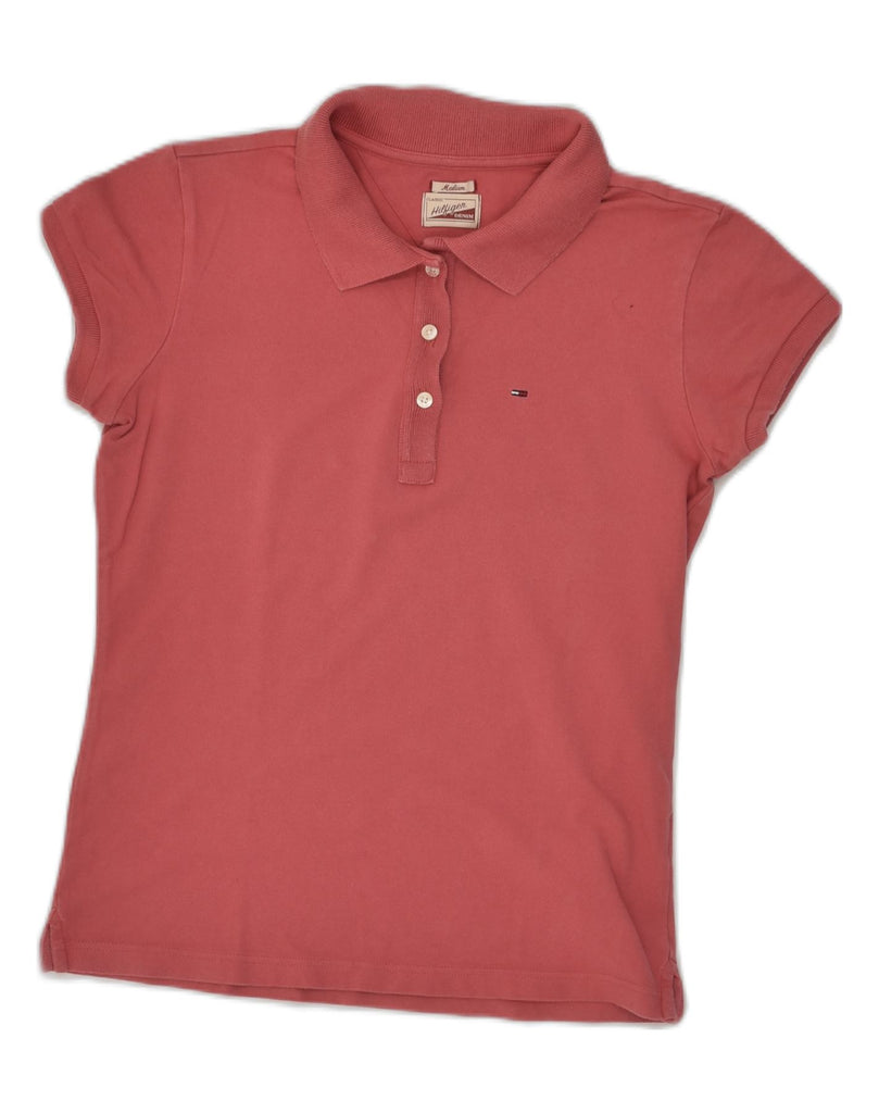 TOMMY HILFIGER Womens Classic Polo Shirt UK 14 Medium Red Cotton | Vintage Tommy Hilfiger | Thrift | Second-Hand Tommy Hilfiger | Used Clothing | Messina Hembry 