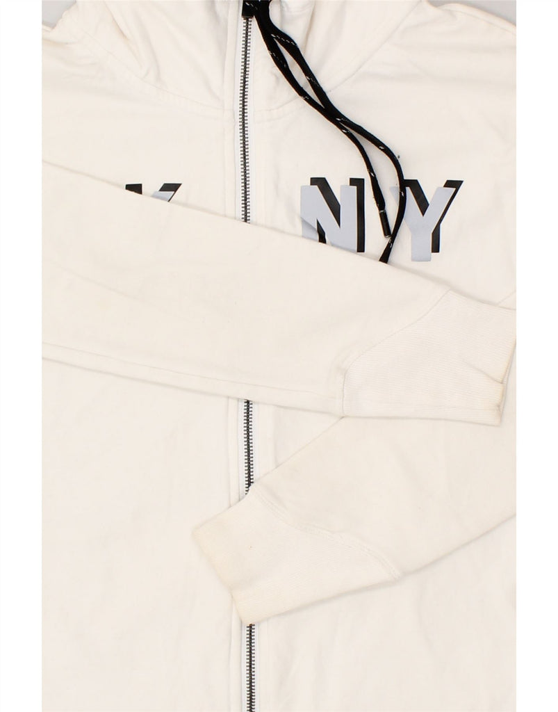 DKNY Mens Graphic Tracksuit Top Jacket Small White Cotton | Vintage Dkny | Thrift | Second-Hand Dkny | Used Clothing | Messina Hembry 