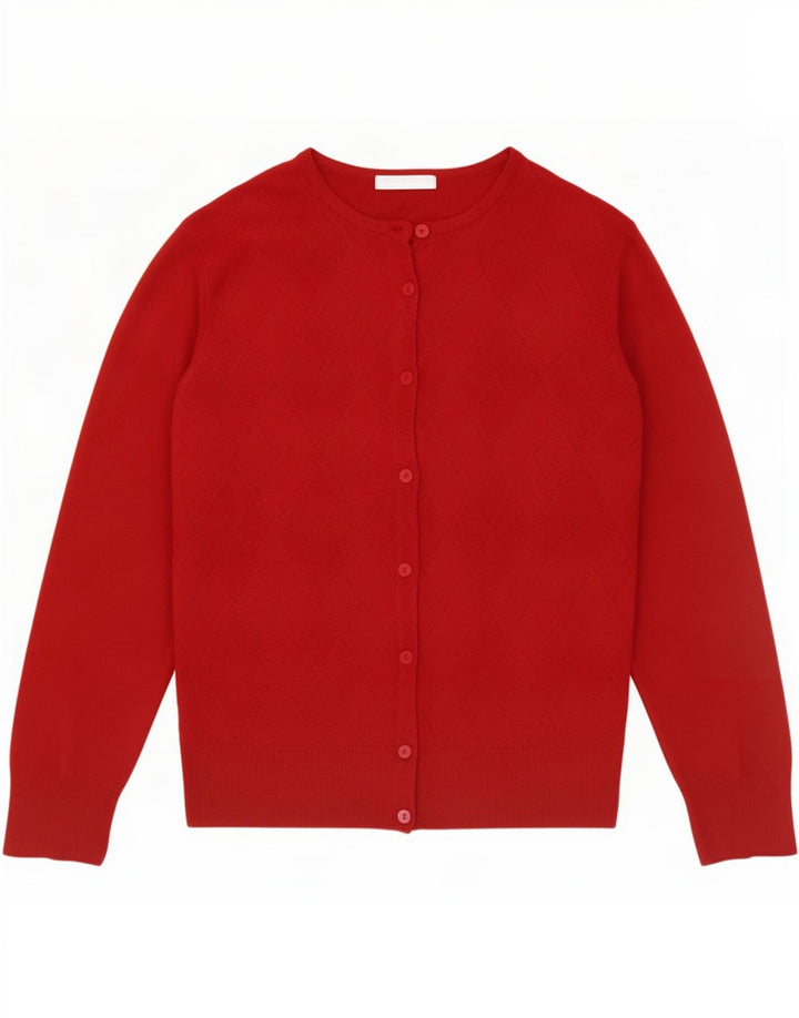Marks & Spencer Womens Cardigan Sweater UK 12 Medium Red Acrylic