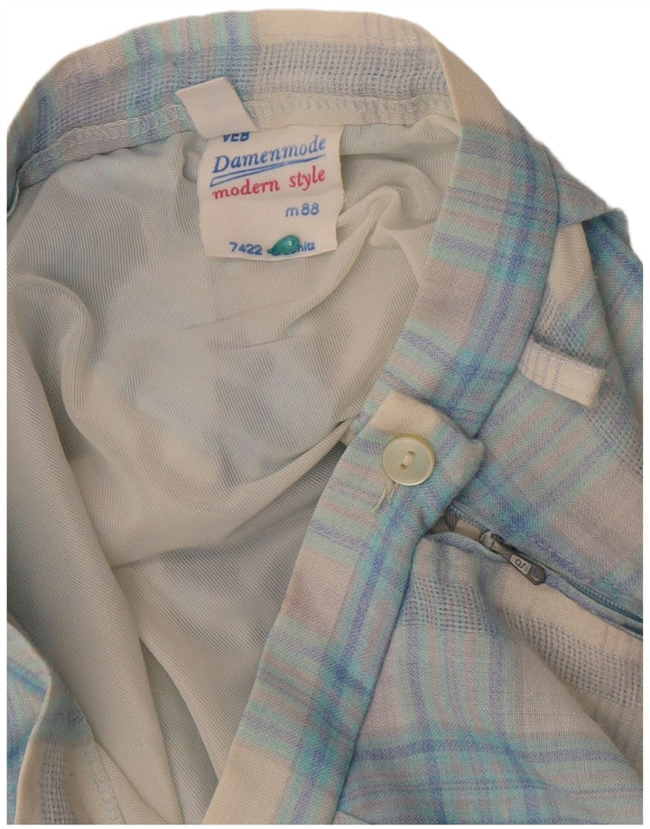 Vintage Womens A-Line Skirt W29 Medium Blue Check