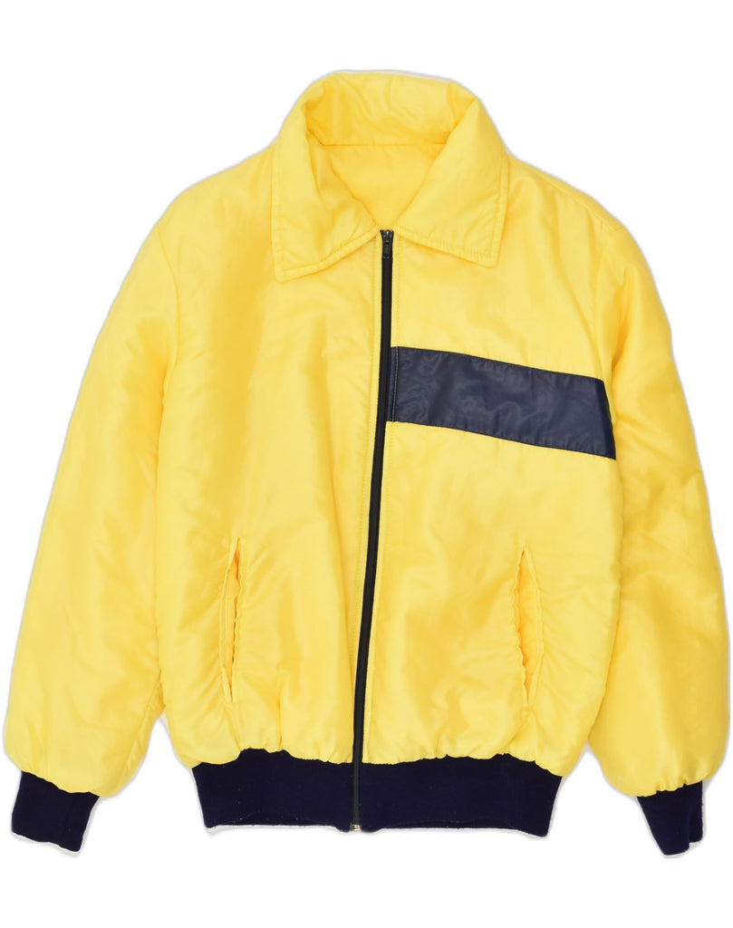 VINTAGE Mens Padded Bomber Jacket EU 50 Large  Yellow | Vintage Vintage | Thrift | Second-Hand Vintage | Used Clothing | Messina Hembry 