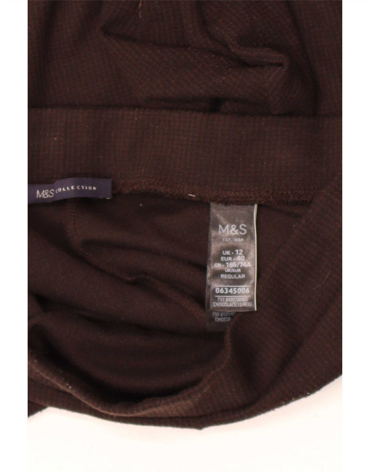 Marks & Spencer Womens Regular Leggings UK 12 Medium Brown Polyester