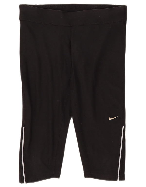 NIKE Womens Dri Fit Bermuda Sport Shorts UK 10 Small  Black Polyester