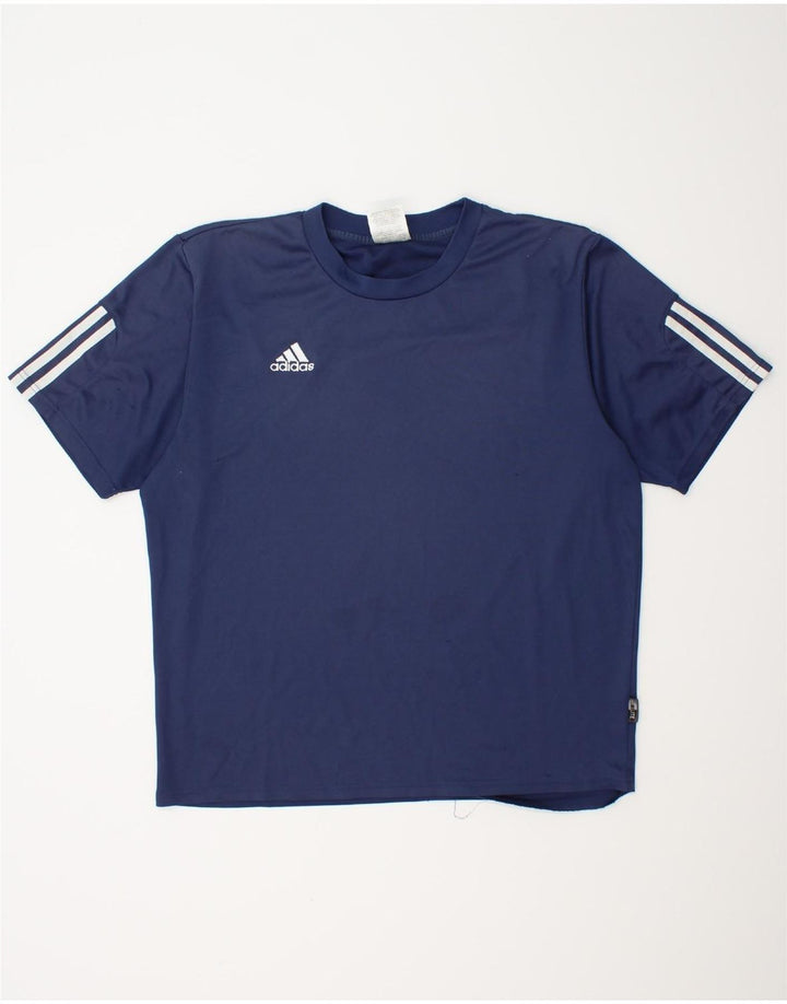 ADIDAS Mens Climalite T-Shirt Top Large Navy Blue Polyester