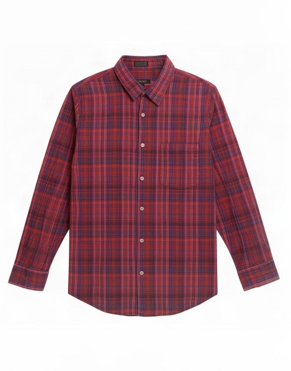 Dkny Mens Shirt Large Red Check Cotton