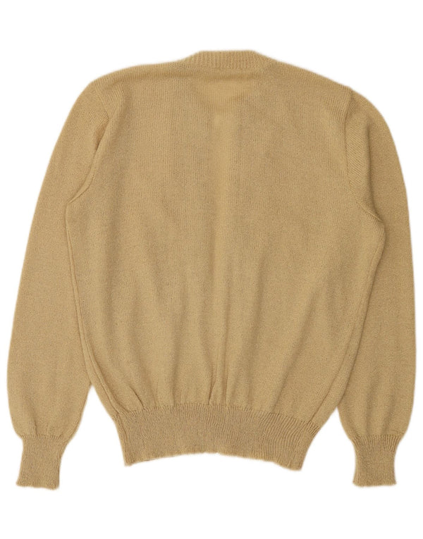 Vintage Womens Open Cardigan Sweater UK 14 Medium Beige