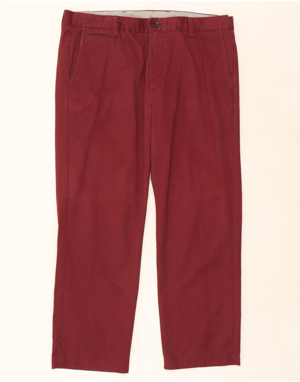 Dockers Mens Straight Chino Trousers W38 L28 Burgundy Cotton
