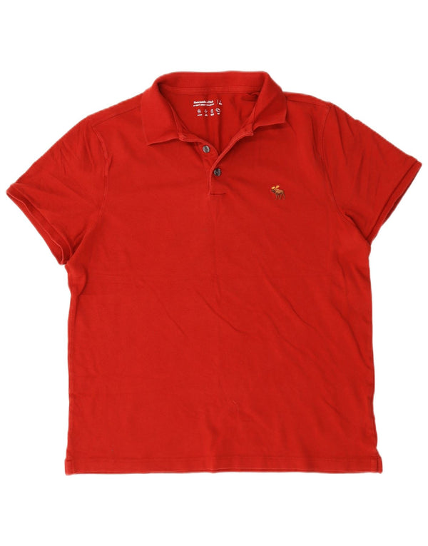 Abercrombie & Fitch Mens Polo Shirt Large Red Cotton