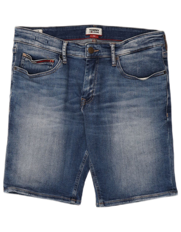 Tommy Hilfiger Mens Slim Fit Denim Shorts W34 Large Blue Cotton