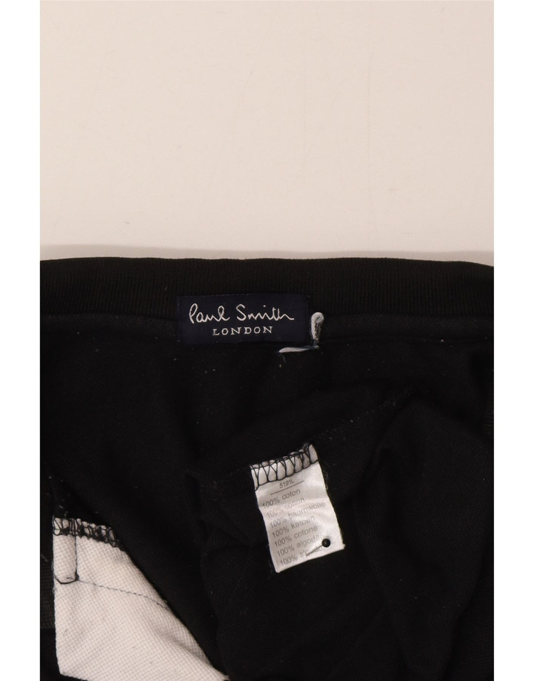 Paul Smith Mens Polo Shirt Large Black Cotton