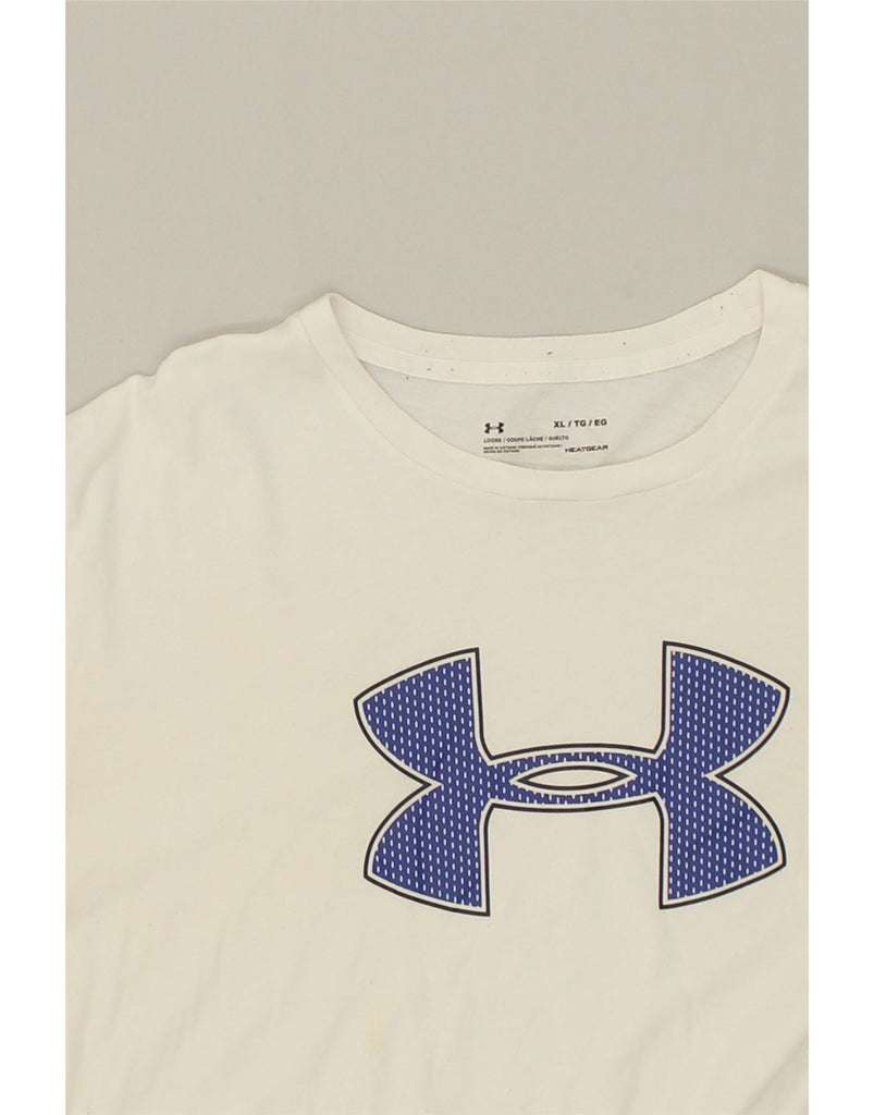 UNDER ARMOUR Mens Graphic T-Shirt Top XL White Cotton | Vintage Under Armour | Thrift | Second-Hand Under Armour | Used Clothing | Messina Hembry 