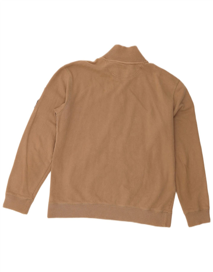 Champion Mens Tracksuit Top Jacket Large Beige Cotton