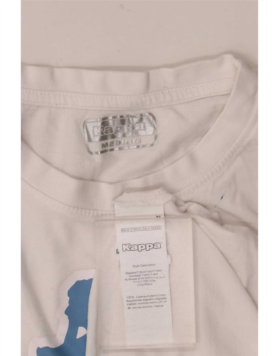 Kappa Mens Graphic Vest Top Medium White Cotton