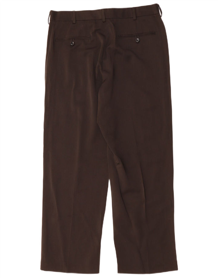 Izod Mens Straight Chino Trousers W34 L29 Black Polyester