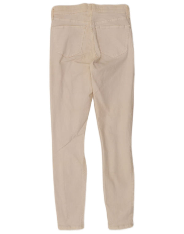 Topshop Womens Jamie Distressed Skinny Jeans W26  L32 Off White Cotton