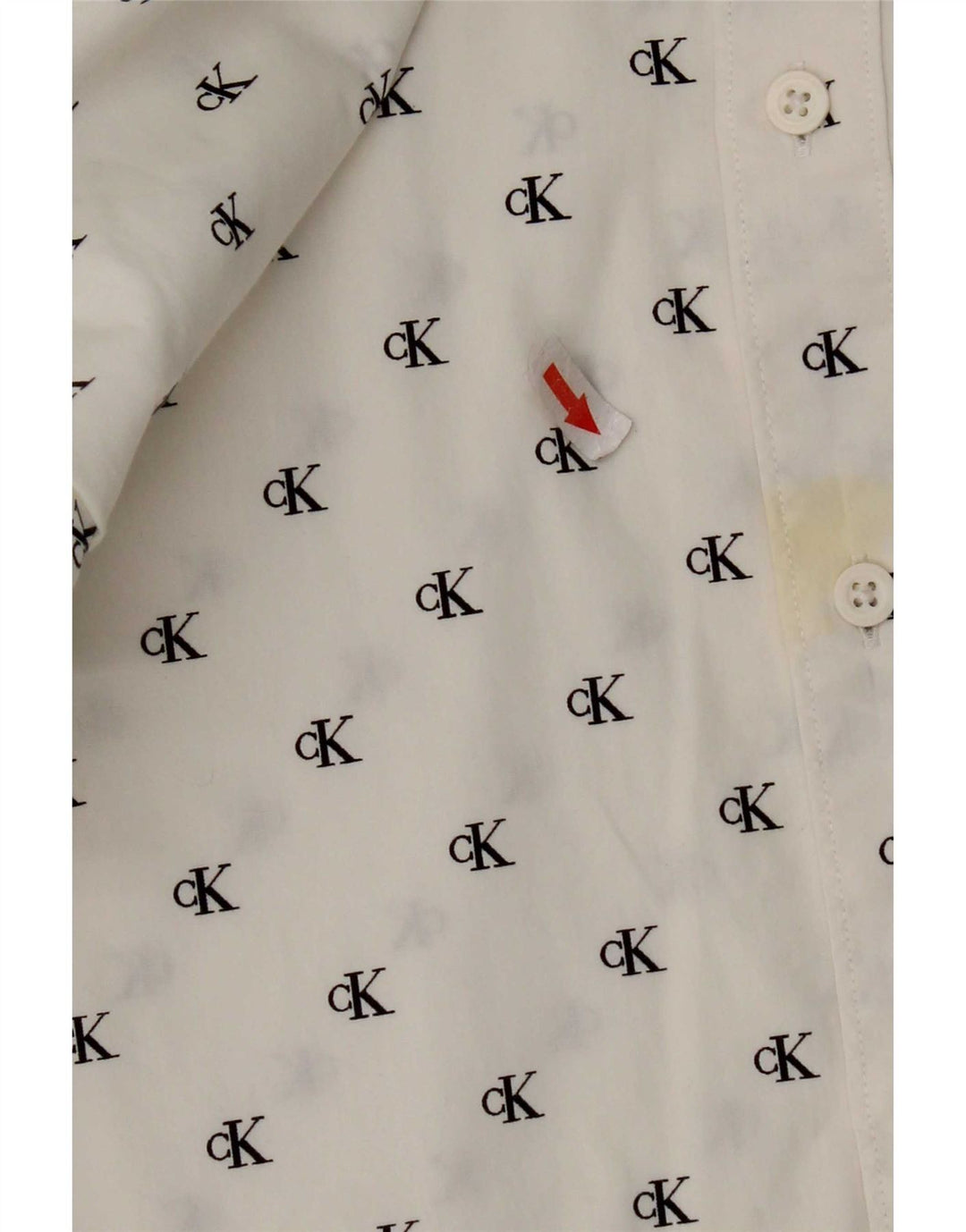 Calvin Klein Jeans Mens Graphic Slim Fit Shirt Medium White Cotton