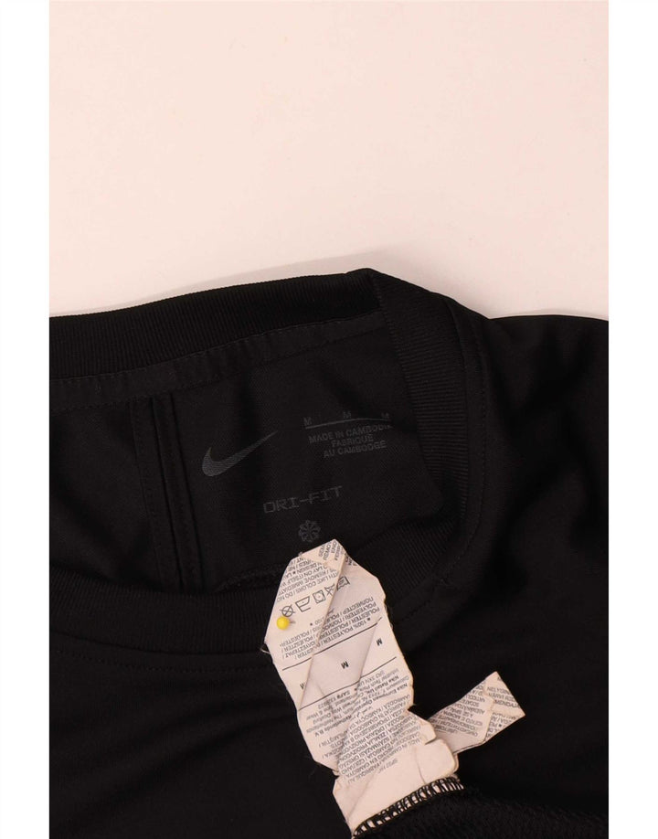 Nike Mens Dri Fit T-Shirt Top Medium Black Colourblock Polyester