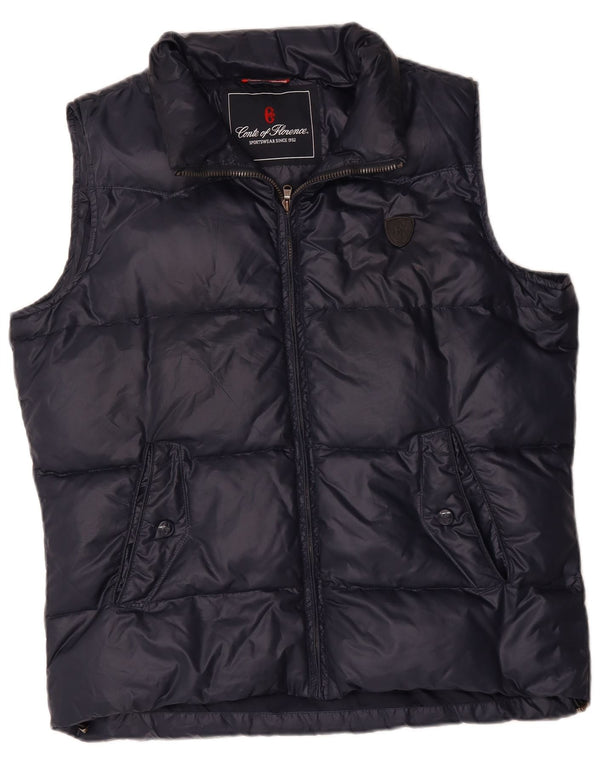 Conte of Florence Mens Padded Gilet UK 42 XL Navy Blue Polyester