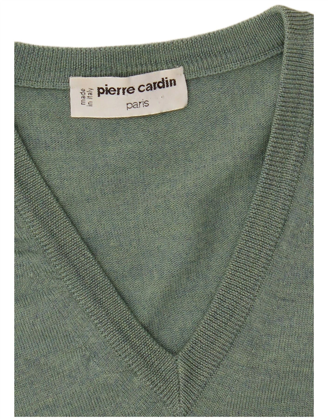 Pierre Cardin Mens V-Neck Jumper Sweater Medium Green