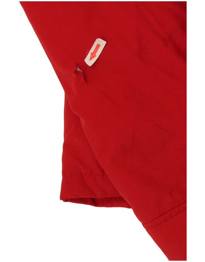Rifle Womens Hooded Padded Jacket UK 14 Medium Red Cotton