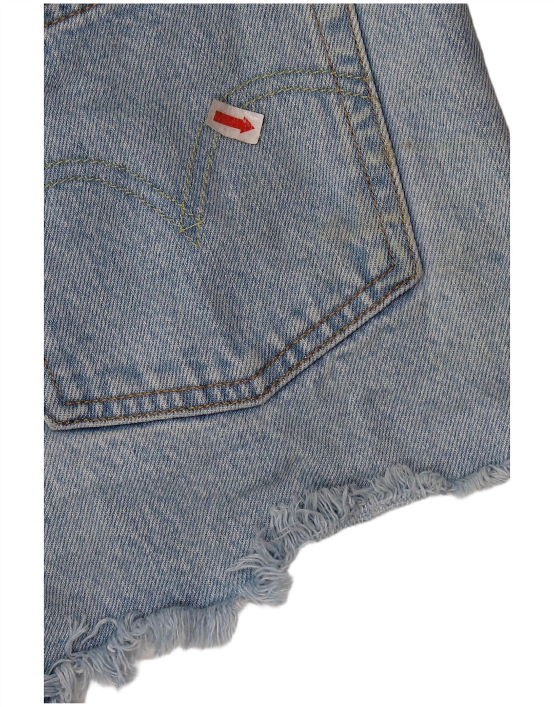 LEVI'S Womens 501 Distressed Denim Shorts W28 Medium Blue Cotton