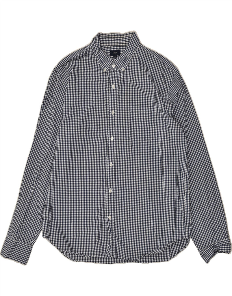 J. CREW Mens Shirt XL Navy Blue Gingham Cotton | Vintage J. Crew | Thrift | Second-Hand J. Crew | Used Clothing | Messina Hembry 