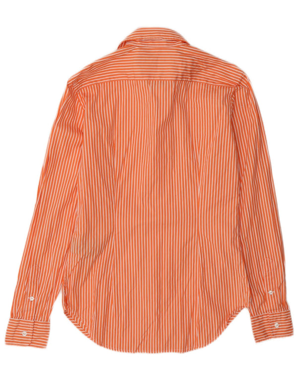 Ralph Lauren Womens Shirt US 4 Small Orange Striped Cotton