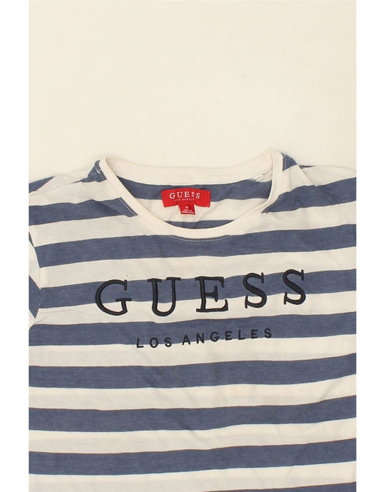 GUESS Hombre Camiseta Grafica Top Small Algodon A Rayas Azul Ropa vintage y de segunda mano online Mesina Hembry