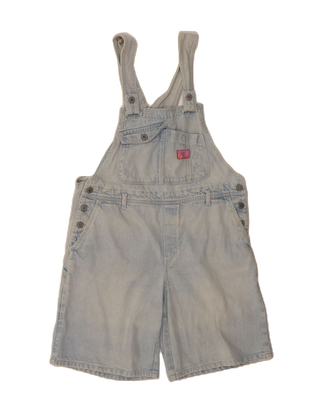 VINTAGE Girls Dungarees Denim Shorts 13-14 Years W34 Blue Cotton Vintage Vintage and Second-Hand Vintage from Messina Hembry 