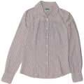 Benetton Womens Shirt UK 14 Medium Purple Striped Cotton
