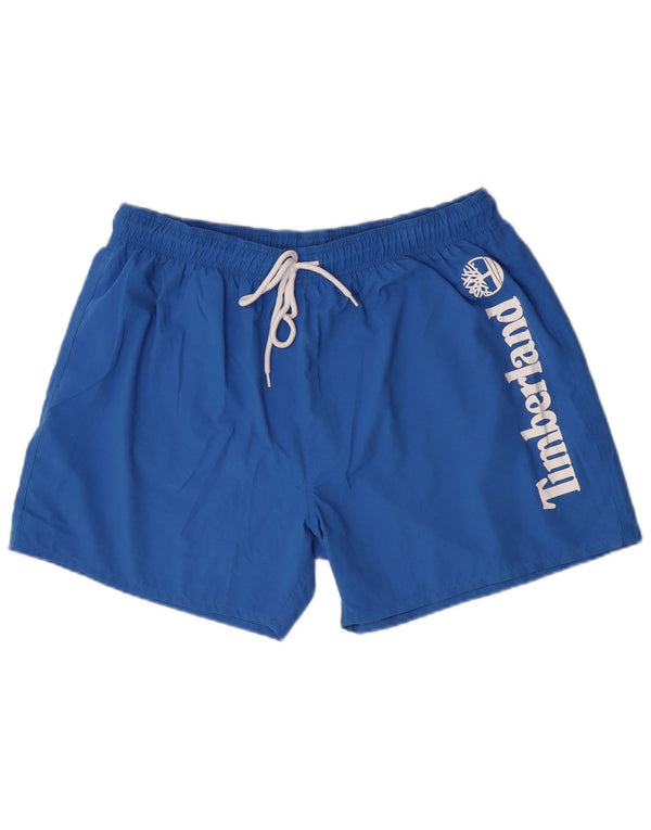 Timberland Mens Graphic Swimming Shorts Large Blue Polyester