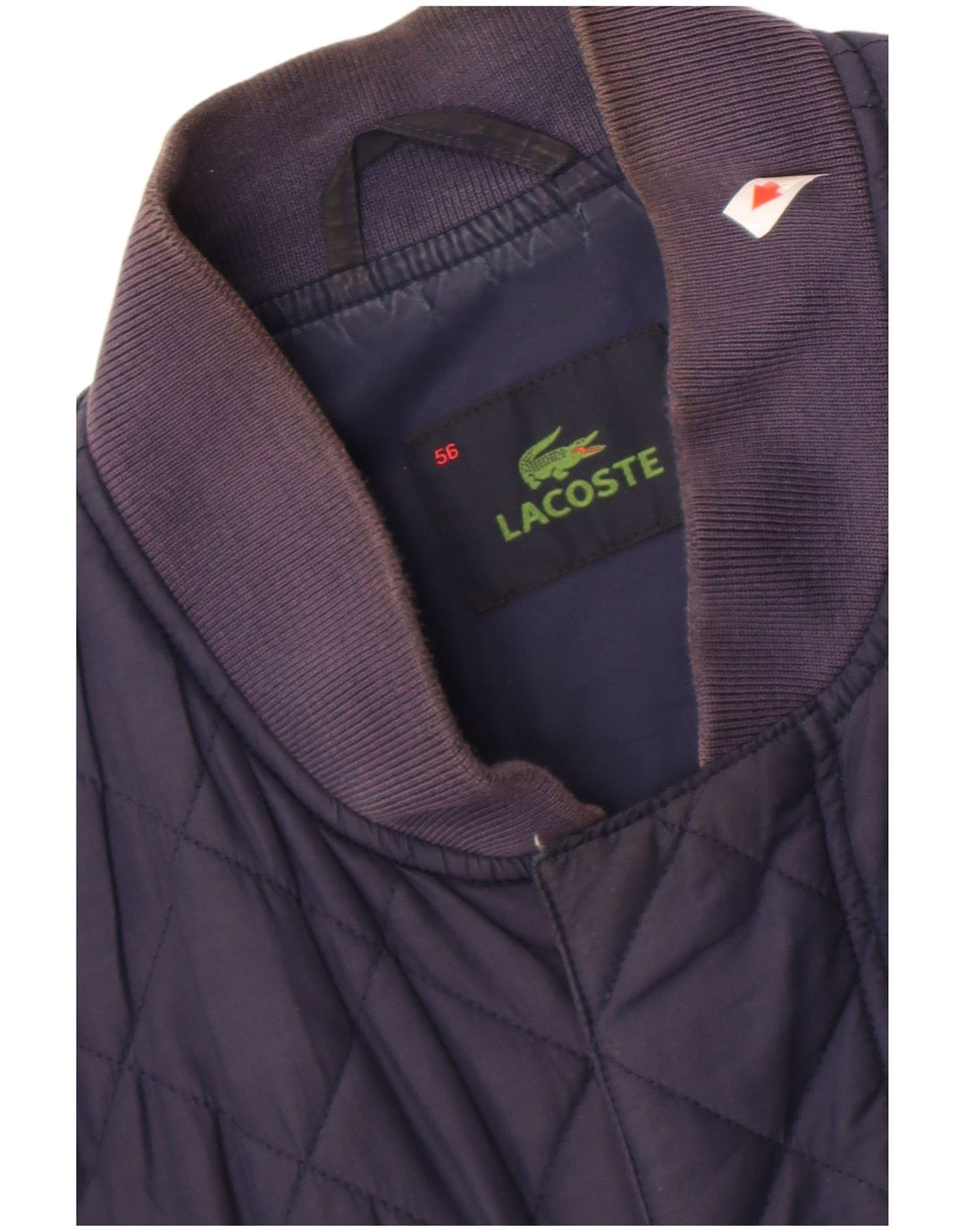 Lacoste Mens Quilted Jacket IT 56 3XL Navy Blue Polyester