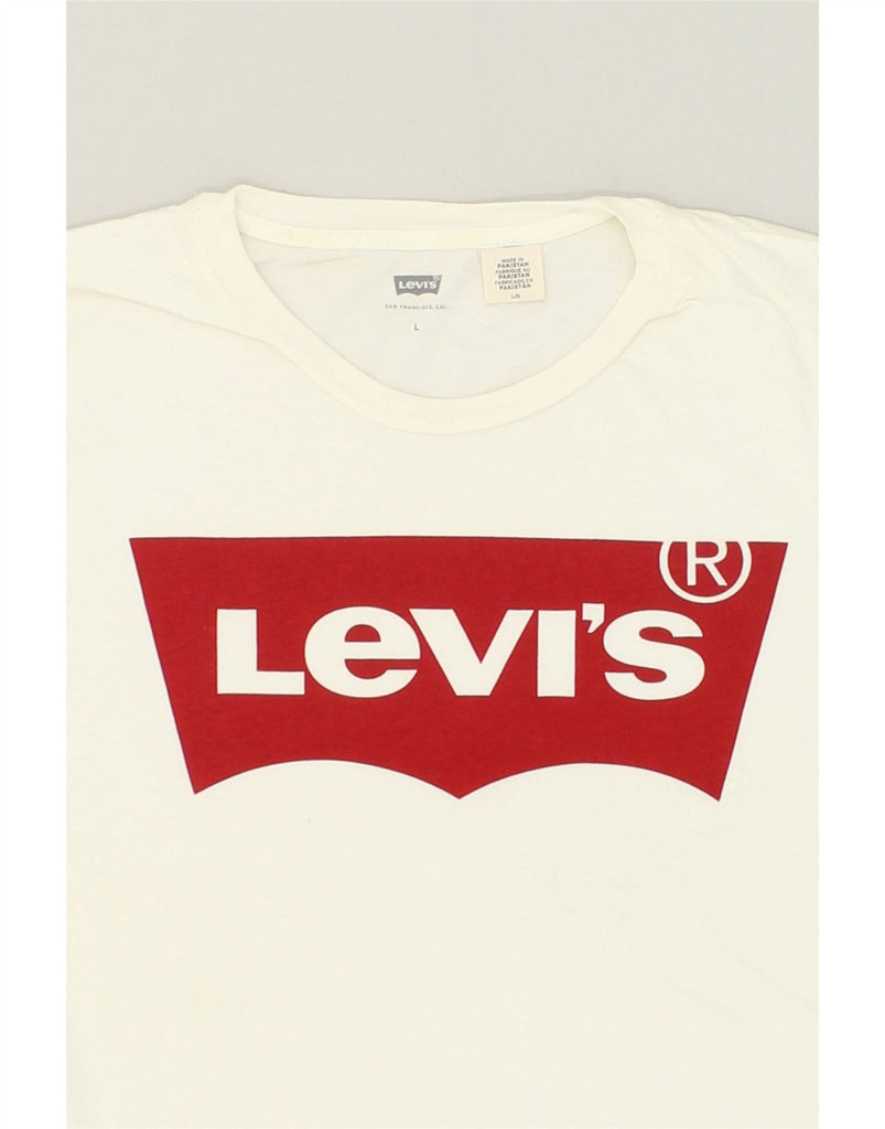 LEVI'S Mens Graphic T-Shirt Top Large White Cotton | Vintage Levi's | Thrift | Second-Hand Levi's | Used Clothing | Messina Hembry 