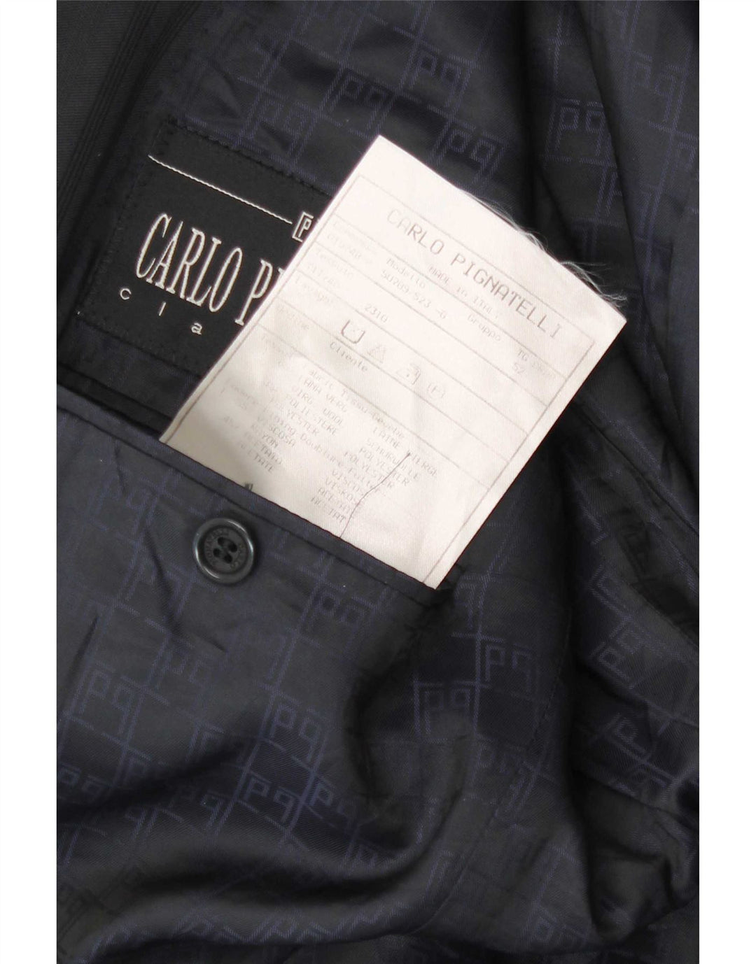 Carlo Pignatelli Mens 3 Button Blazer Jacket IT 52 XL Navy Blue Pinstripe