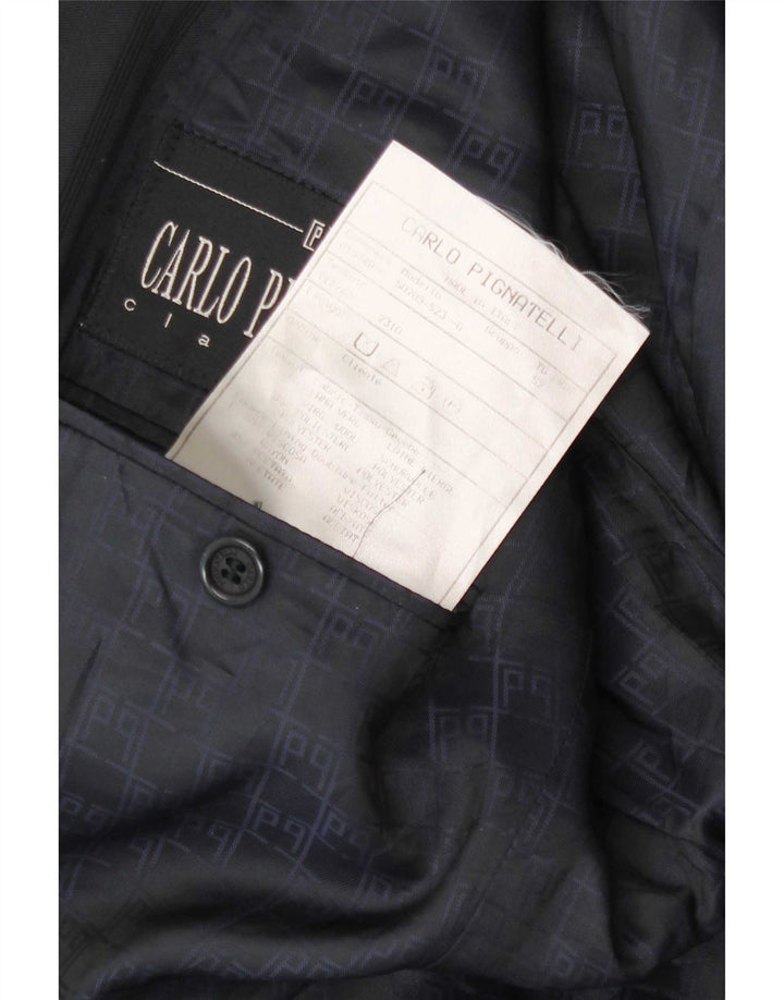 Carlo Pignatelli Mens 3 Button Blazer Jacket IT 52 XL Navy Blue Pinstripe