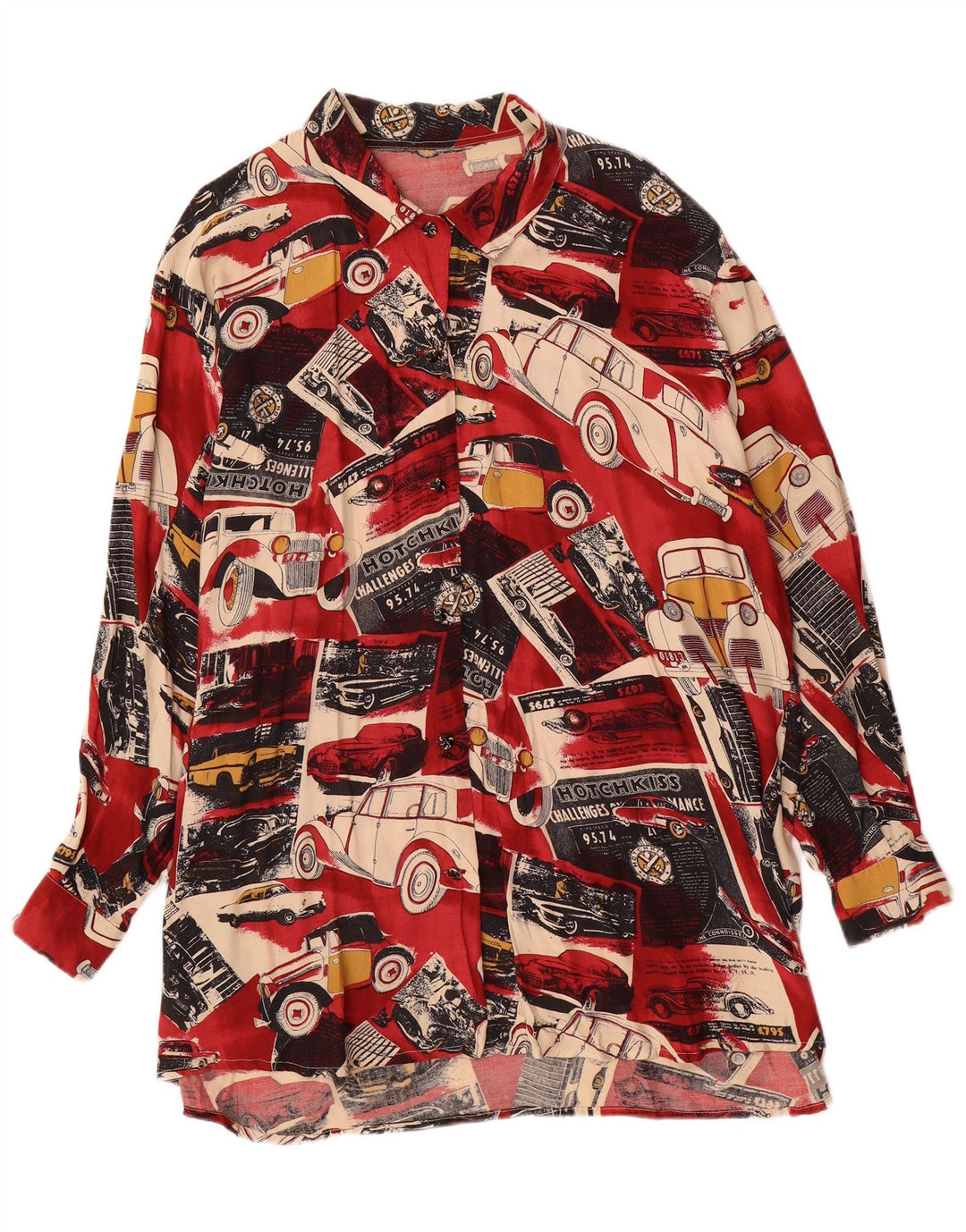 Vintage Womens Abstract Pattern Shirt 3XL Multicoloured Cars