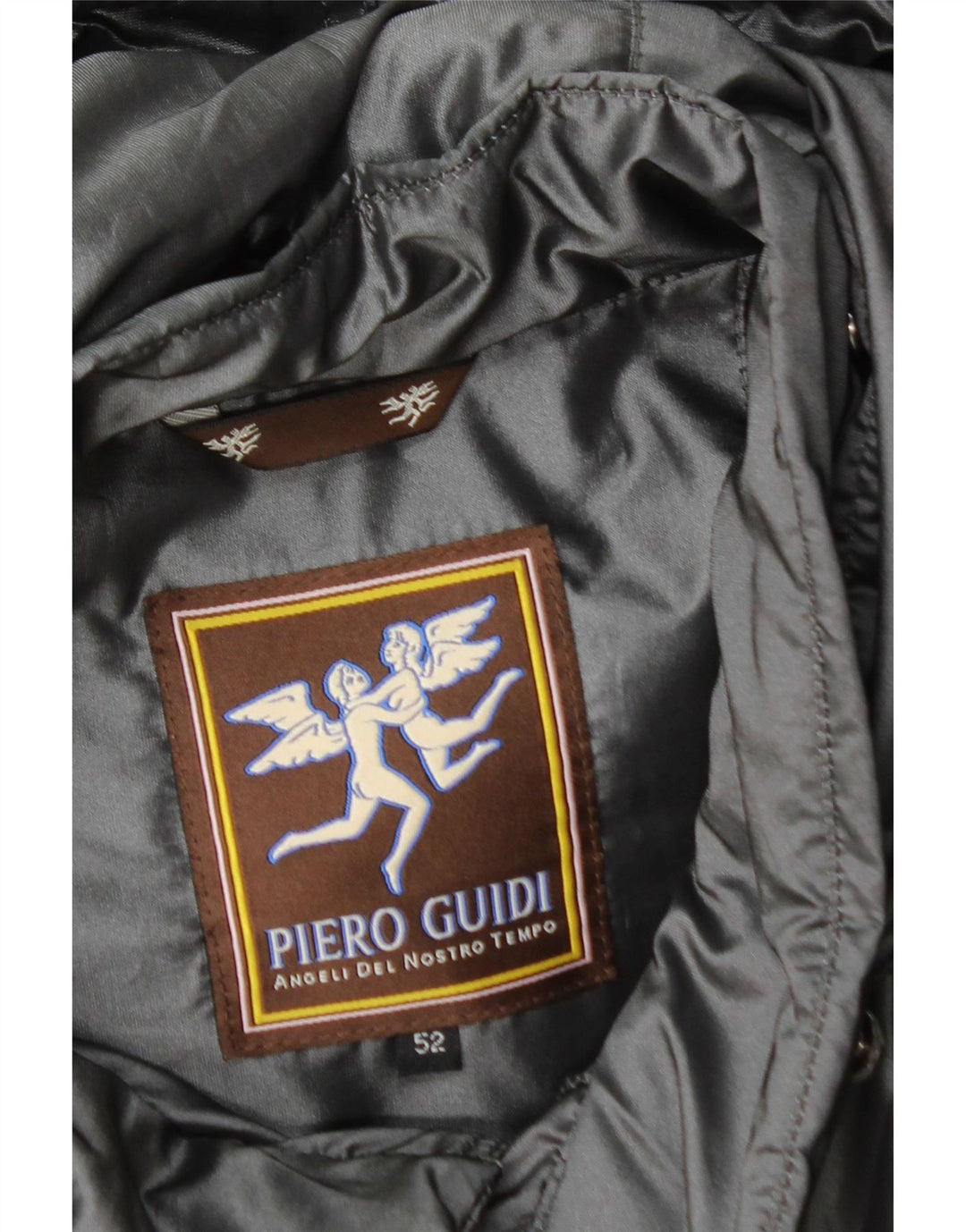 PIERO GUIDI Mens Hooded Padded Jacket IT 52 XL Silver Vintage Piero Guidi and Second-Hand Piero Guidi from Messina Hembry 