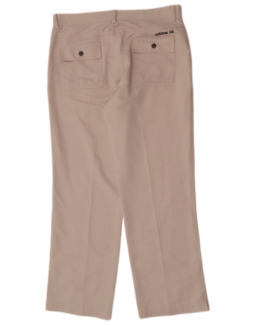 Adidas Mens Straight Chino Trousers W32 L30 Beige Polyester