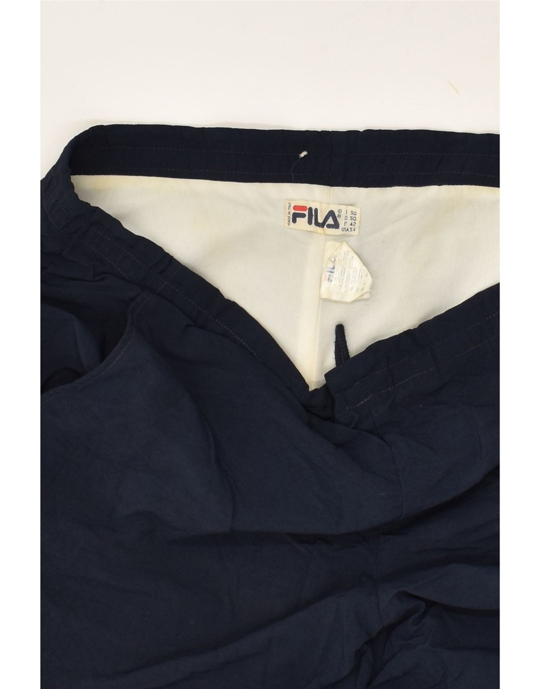 FILA Mens Tracksuit Trousers Joggers  Navy Blue Nylon | Vintage Fila | Thrift | Second-Hand Fila | Used Clothing | Messina Hembry 