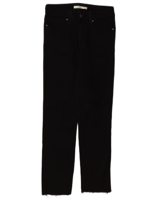 Levi's Womens 712 Slim Jeans W25 L27 Black Cotton
