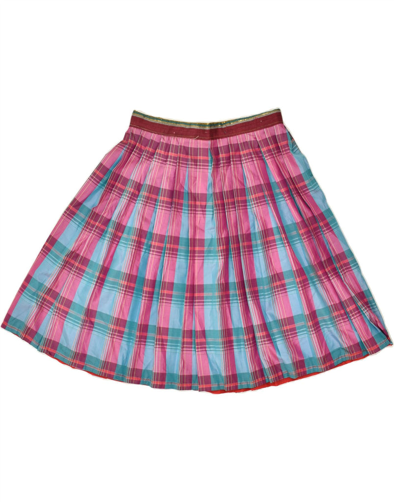 VINTAGE Womens Pleated Skirt W28 Medium  Multicoloured Check | Vintage Vintage | Thrift | Second-Hand Vintage | Used Clothing | Messina Hembry 