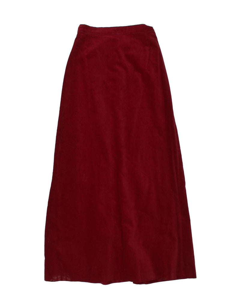 VINTAGE Womens High Waist Maxi Skirt IT 42 Medium W26  Burgundy Acetate Vintage Vintage and Second-Hand Vintage from Messina Hembry 