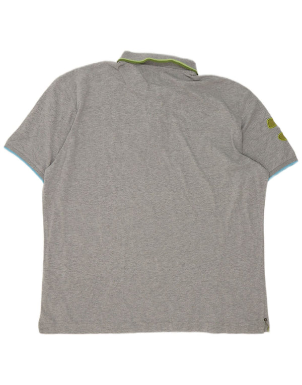 La Martina Mens Graphic Polo Shirt 3XL Grey Striped Cotton
