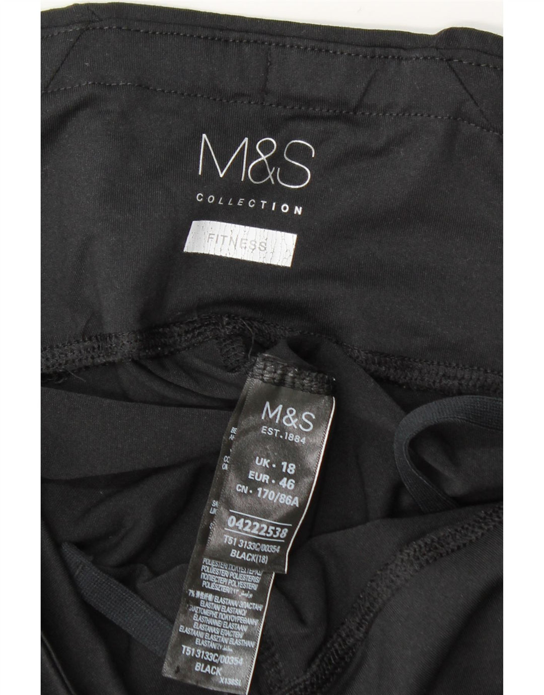 Marks & Spencer Womens Leggings UK 18 XL Black Polyester